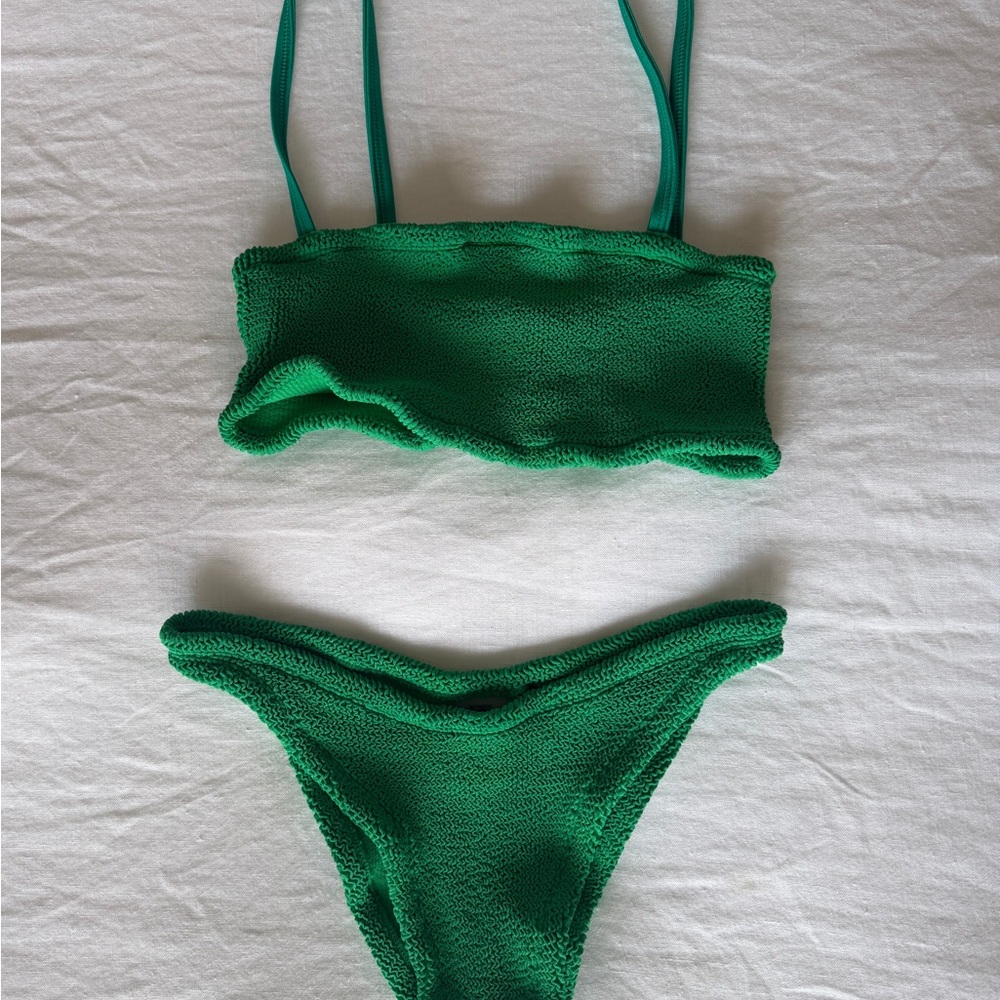 Hunza GGreen Textured Bandeau Bikini Set - Women Swim - Picture 3 of 5